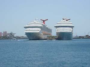 Cruise ships in port